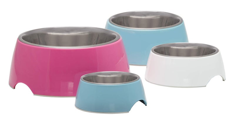 Loving Pets - Retro Bowl Dog Food Water Bowl No Tip Stainless Steel Elevated Pet Bowl No Skid Spill Proof (Medium, White) - Image 2